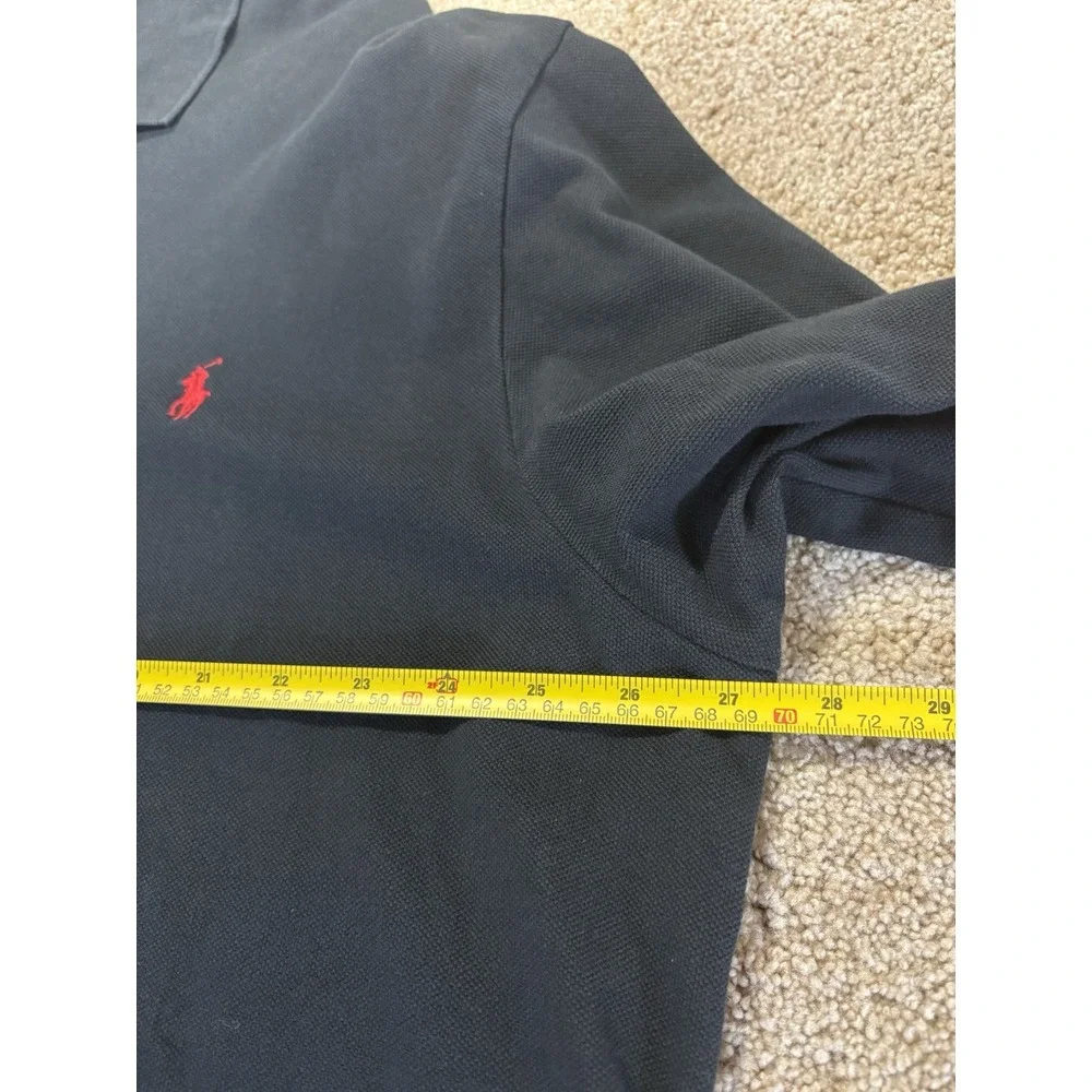 Vintage Polo Ralph Lauren Black Long Sleeve Polo Shirt Size 2XL Tall‎